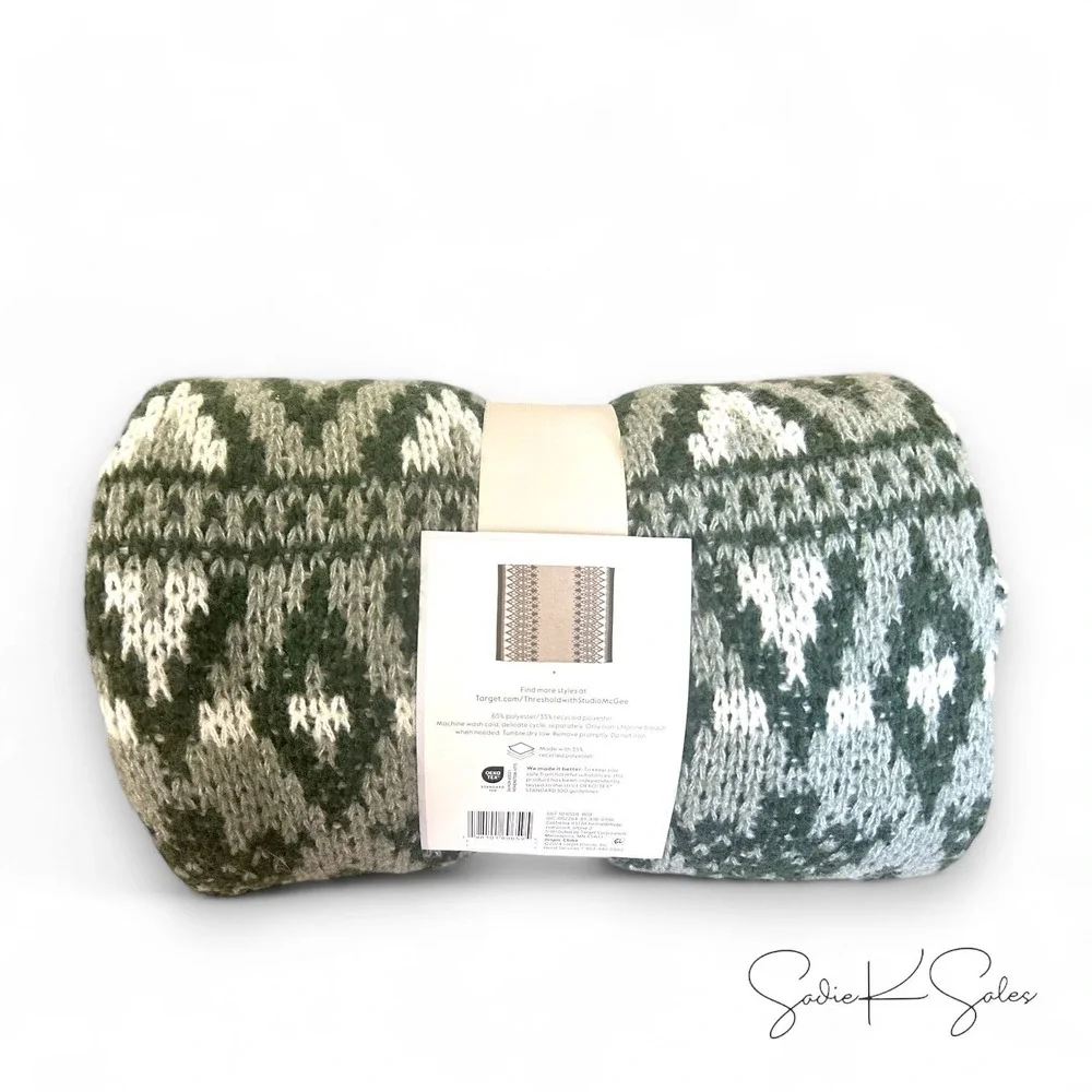 Knit Fair‎ Isle Throw Blanket Green – Threshold Studio McGee, Christmas 2024
